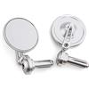 evomosa Specchietti retrovisori per manubrio moto in alluminio CNC da 3 pollici per Cafe Racer, scooter, ciclomotori, specchietti retrovisori standard per e-bike (Argento)