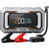 PHSDOR Avviatore Batteria Auto con Compressore 150PSI, 8000A 25000mAh Booster Avviamento Auto (Tutti Gas/10.0L Diesel), Avviatore Emergenza Starter Batteria con Torcia a LED (Arancione & Argento)