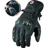 Texpeed Guanti Vera Pelle Moto Uomo - Guanti Da Ciclomotore Impermeabili Con Armatura CE - Inverno o estate - Nero - Polsino lungo - S