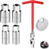 BCENG Set di Chiavi per Candele, 6 Pezzi, Chiave a Bussola Universale a T per Candele, Calibro per Candele, Chiavi a Bussola universali per Candele da 14 mm, 16 mm, 18 mm, 21 mm per Auto e Moto