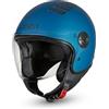 Cruizer Casco Jet Moto Scooter Omologato Visiera Singola Blu Elettrico (L)