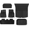 3W Set 6 di Tappetini Compatibile con Tesla Model Y 2020-2024 in Thorex™ e Tappetini per il Bagagliaio, Tappeti per Resistente e Tappeto Bagagliaio in Thorex™ Antiscivolo per Tesla
