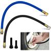 TULEBOLIAN 2 Pezzi Tubo di Gonfiaggio Pneumatici, Tubo di Prolunga per Gonfiatore Pneumatici Durevole, 12.5mm, con 2 Pezzi Ago per Pompe, per La Bicicletta Auto Moto Pneumatico