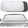FFTANXS Parasole Auto Parabrezza 136x65cm,Parasole Auto Parabrezza Interno Universale Ripiegabile,Contro i Raggi UV Protezione dalla Polvere,Adatto Alla Maggior Parte di Auto, SUV e Furgoni