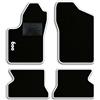 QUEMAR Kit Tappetini Auto per Fiat 600 1998-2010, Bordo Bianco, 1 Ricamo