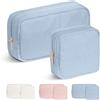 Aucuu Beauty Case da Viaggio Donna, 2 Pezzi Borsa Cosmetica in Velluto a Coste, Pochette Donna Trucchi Portatile, Borsa Porta Trucchi da Toilette, Makeup Bag Organizer per Viaggiare all'aperto