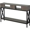 HOMCOM Tavolo Consolle stile industriale con scaffale per Casa/Ingresso/Camera talaio in metallo grigio nero