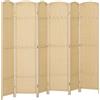 HOMCOM Paravento interno in legno 6 pannelli 240 x 170 cm separatore di ambiente pieghevole per soggiorno, camera da letto, naturale | Aosom Italy