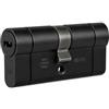 Abus Cilindro per porta D66PS nero con funzione estraibile e caratteristica pre-Snap, 40 x 40 mm, 5 chiavi reversibili incluse