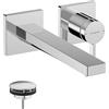 hansgrohe Tecturis E - Rubinetto lavabo a incasso per montaggio a parete, Miscelatore lavabo risparmio idrico (EcoSmart) con bocca di erogazione 22,5 cm, cromo, 73051000