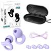 Hearprotek Tappi per le Orecchie per il Sonno, 1 Paio Tappi per le Orecchie in Silicone Anti-Rumore da 29 db Morbidi per Dormire, Volo, Russamento, Riduzione del Rumore (Viola)
