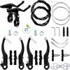 Tupgaxx Set Freni Bici, Freni a V Brake per Biciclette, V Brake Set Anteriore e Posteriore con Cavi Freno Bicicletta e Kit di Leve dei Freni per La Maggior Parte delle Mountain Bike e Bici da Strada (Nero)