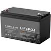 HJGHY Batteria al Litio Ferro fosfato LiFePO4 da 12,8 V 100 Ah, Batteria da 12,8 Volt per Golf Cart, Alimentazione di Emergenza per Camper, accumulo di energia Domestica