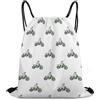 Generic Green Motocross Dirt Bike Pattern Borsa Palestra Sacca da Palestra Unisex Regolabile per Vacanze Campeggio Uomo Borsa Coulisse 36X42Cm