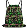 Generic Green Weedleaves Leaves Flag Art Borsa Palestra Zaini Sportivi Pieghevole Regolabile per Donna All'Aperto Vita Quotidiana Borsa Coulisse 36X42Cm