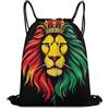 Generic Zaino Coulisse, con Coulisse Zaino Scuola, Animal King Flag Lion, Unisex Sacca Ginnastica per Spiaggia, Yoga, Festival, 36X42cm