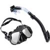 AMONIDA Set da Snorkeling per Adulti Lenti in Vetro Temperato Ad Alta Definizione Occhialini da Vista Larghi e Boccaglio Completamente Asciutto per lo Snorkeling 1 unità (WHITE)