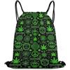 Generic Green Weedleaves Leaves Flag Borsa Sportiva Sacca Sportiva Moda Unisex per Viaggi Uomo Campeggio Borsa Coulisse 36X42Cm