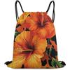 Generic Orange Yellow Flower Flower Cheetah Leopard Print Tasche Coulisse Gym Sack Unisex Pieghevole per Vita Quotidiana Nuoto Viaggi Borsa Palestra 36X42Cm