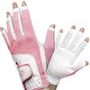 CINGHI LUSSO Guanti da golf estivi per adulti, traspiranti, senza dita, tessuto in lycra elastica, un paio di mani sinistra e destra, 18-21 (rosa)