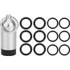 Baxnore Anelli di tenuta per valvole per bombole da immersione Set di O-Ring Mini bottiglia di stoccaggio in lega di alluminio con 12 O-Ring e portachiavi in ottone per accessori (Blu)