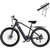 Fanesen Bicicletta elettrica da 26 pollici, per uomo e donna, con motore da 250 W, batteria da 36 V, cambio a 7 marce, display LCD, 3 modalità di guida, freno a doppio disco, Pedelec, mountain bike elettrica