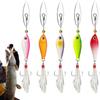 Générique Set di esche per trota, cucchiai da pesca con esche da pesca | 5 esche da nuoto per basso con coda di piume | ganci in metallo con glitter, per attacchi a forma di buca