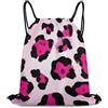 Generic Coulisse Borsa da Palestra, con Coulisse Sacca Zaino Sportivo, Paint Splatter Cheetah Leopard Print Pink, Unisex Sacca Sportiva Palestra per Uomo, Piscina, Donna, 36X42cm