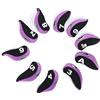 Hamwesh Copritesta Mazze da, Coperture in Ferro in Neoprene da 10 Pezzi con Marcatura Numerata Facile Identificazione, Set Copritesta Putter Viola con Fibbia per Mazze SW PW 3 4 5 6 7 8 9 A