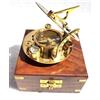 RK NAUTICAL INSTRUMENT Bussola meridiana in ottone con scatola di legno, dispositivo di navigazione marittimo vintage, regalo decorativo nautico
