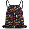 Generic Happy Halloween Spooky Skull Pumpkin Art Tasche Coulisse Sacca con Cordoncino Unisex Regolabile per Campeggio Escursionismo Yoga Borsa Coulisse 36X42Cm