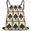 Generic Vintage Ace of Spades Card Card Lover Borsa Sportiva Zaino con Cordone Stringa Unisex per Vacanze Uomo Escursionismo Borsa Palestra 36X42Cm