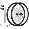 LSRRYD Set Di Ruote Del Freni A Disco Per Bici Da Strada 700C Cerchi In Carbonio 32/37mm Ruote A Sgancio Rapido Da 100/135mm, Cassetta A 8-12 Velocità, 6 Piastre(37mm)