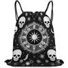 Generic Coulisse Borsa da Palestra, Leggero Zaino da Viaggio, Halloween Goth Gothic Crow Skull Sun Moon Tattoos, Stampa Sacca Sportiva per Nuoto, Vacanze, Festival, 36X42cm