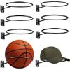 Tsawntd 6 pezzi portapalle per montaggio a parete portapalle in metallo portaoggetti sportivo per basket calcio pallavolo supporto per calcio con montaggio a parete nero