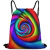 Generic Spiral Psychedelic Tie Dye Rainbow Borsa Coulisse Borse Regolabile Pieghevole per Spiaggia Viaggi Vacanze Borsa Palestra 36X42Cm