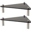 EXAOMBLE Supporto Acrilico per Palloni Sportivi 2 Unitá con Design Triangolare Nero, Espositore Stabile e Salvaspazio in Acrilico e Acciaio Inox, per Uffici e Armadietti