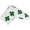 ZMellifluent Buona Fortuna Copri testa per putter da golf a quattro foglie, copri putter a forma di L con spesso rivestimento in peluche, chiusura a strappo e design in tessuto PU per la (Nera)
