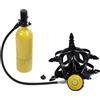 HUSHUI Mini Bombola Subacquea con Maschera Integrale, Attrezzatura Subacquea Portatile per L'esplorazione, 1 Litro, Leggero, Regolabile, in Silicone e Alluminio (Nera)