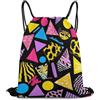 Generic Coulisse Tasche, Personalizzato Sacca Zaino Sportivo, Black Retro 80S 90S, Unisex Sacca Sportiva Palestra per Adulto, Vacanze, Yoga, 36X42cm