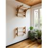Bear on Bar Set per dip - 2 mini spalliere - Barra da 94 cm - Set da parete per esercizi - Legno - Larghezza 48 cm - Spalliere 59 cm - Portata 150 kg