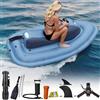 vnmudzeo Gommone A Getto Gonfiabile per 2 Persone Migliorato, Scooter Subacqueo Elettrico Brushless da 500 W E 700 W, Motoscafo Gonfiabile Pieghevole, Gommone Acquatico Motorboat+500W10AThruster