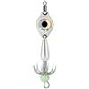 Allthingstore Ami da pesca fosforescenti al buio, con luci a LED, per esche a polipo, senza ardiglione, design a doppio ombrello, rosa, giallo, bianco, verde, blu, 8 cm, 5 g, attrezzatura in metallo e plastica per