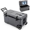 COSTWAY 50L Frigorifero Portatile, Frigo da Campeggio con Ruote, Maniglie, Finestrino Ribaltabile, Portabicchieri, Apribottiglie e Sacchetti di Ghiaccio, per Campeggio, Pesca, Picnic e Festa (50L)