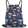 Generic American USA Flag Funny Sugar Skull Borsa con Cordoncino Zaino con Cordone Unisex Stringa per Escursionismo Shopping Donna Tasche Coulisse 36X42Cm