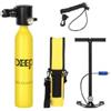 CLKAX Mini borraccia subacquea da 0,5 l con pompa, 5-10 minuti di respirazione subacquea (giallo)