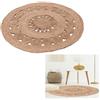 HOME DECO FACTORY TX9027 - Tappeto Rotondo in Iuta Traforata, Tessuto, 90 x 90 x 0,5 cm, Colore: Beige