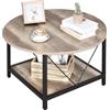YITAHOME Tavolino da Salotto, Tavolino da Caffè in Legno con Doppio Strato di Stoccaggio 80 x 80 x 46 cm