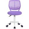 FurnitureR Colourful, Modern Adjustable Design Computer Seat, Swivel Armless Desk, Kids Study Room Home Office Task Chair, viola, metallo, 38,5 cm x 40 cm x 75-87 cm