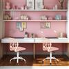 FurnitureR FR CARNAZIONE scrivania Ufficio in Tessuto ergonomica da Studio Senza braccioli, Sedia Girevole Regolabile in Altezza, Set di 2, Rosa Chiaro, I, Metallo, 40x38.5x87cm